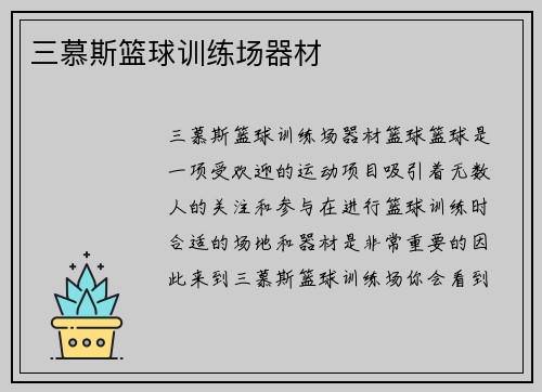 三慕斯篮球训练场器材