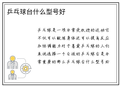 乒乓球台什么型号好