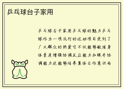 乒乓球台子家用