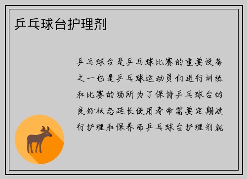 乒乓球台护理剂